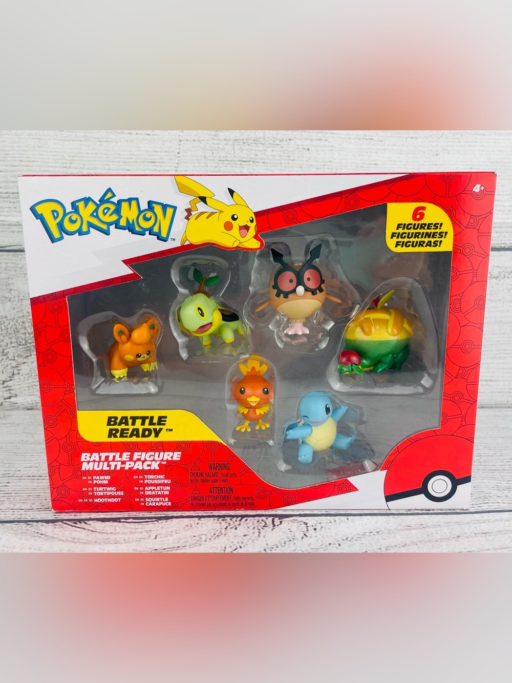 Pokemon Battle Ready 6 Pack Figures SQUIRTLE APPLETUN TORCHIC HOOTHOOT TURTWIG